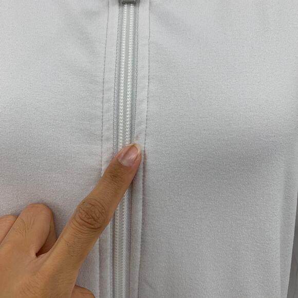 Puma Jacket Womens M Medium White Fleece Lined Full Zip Mock Wind Warm Up Golf - Picture 4 of 13